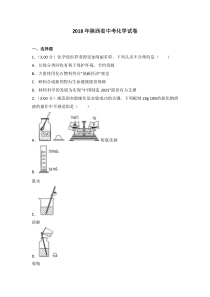 《陕西中考真题化学》陕西省2018年中考化学试题(含答案)