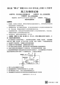 湖北省腾云联盟2024-205学年高三上学期10月联考试题 生物 PDF版含答案