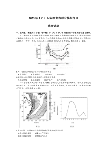 2023年4月山东省新高考联合模拟考试（济南二模）地理