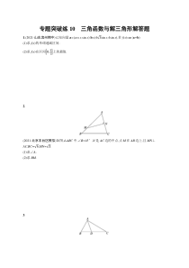 2024年高考复习二轮专项练习数学 专题突破练10　三角函数与解三角形解答题 Word版含解析