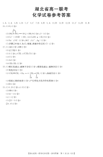 湖北省2020-2021学年高一下学期期中联考化学试题 答案