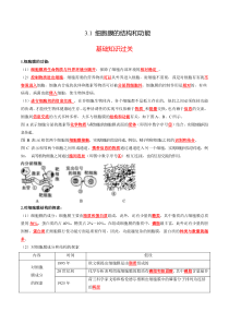 2023-2024学年高一生物人教版2019必修1同步试题  3.1 细胞膜的结构和功能  Word版无答案