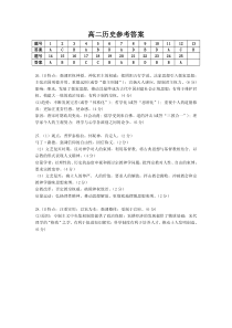 安徽省岳西县店前中学2020-2021学年高二上学期第一次段考历史答案