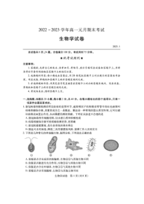 湖北省部分地区2022-2023学年高一上学期元月期末考试生物试题