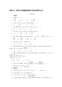 2024版《微专题·小练习》数学 新教材 专练 20