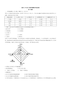 江苏省泰州市第二中学2020-2021学年高一下学期期末考试地理试题含答案