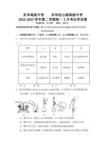 广东省东莞市东华高级中学2022-2023学年高一下学期2月月考化学试题 含答案