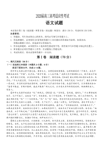 四川省眉山市2020届高三高考适应性考试语文试题PDF版含答案