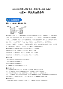 专题08 探究燃烧的条件—2022-2023学年九年级化学上册教材实验大盘点（人教版）（教师版）