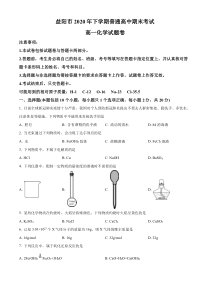 湖南省益阳市2020-2021学年高一上学期期末考试化学试题  