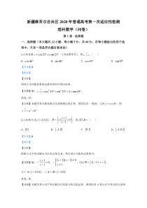 新疆维吾尔自治区2020届高三第一次适应性检测数学（理）试题含解析【精准解析】