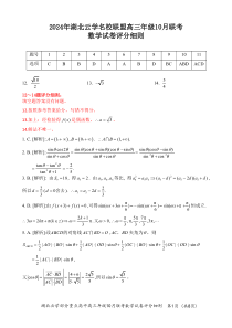 湖北省云学部分重点高中联盟2025届高三上学期10月联考试题 数学 PDF版含答案