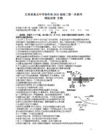 江西省重点中学协作体（南昌二中、九江一中等）2021届高三下学期第一次联考理综生物试题 含答案