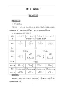 2023高考数学科学复习创新方案（新高考题型版） 第9章 第9讲　抛物线（一） 含解析【高考】