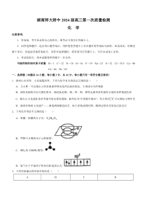 湖南师范大学附属中学2023-2024学年高三上学期第一次质量检测化学试卷含答案