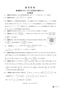 河南省普高联考2022-2023学年高三下学期测评（六）文数答案和解析