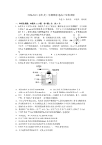 广东省汕头市金山中学2021届高三上学期期中考试 生物