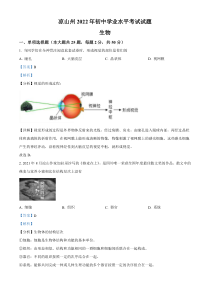 《四川中考真题生物》《精准解析》2022年四川省凉山州中考生物真题（解析版）