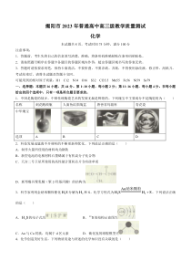 广东省揭阳市2022-2023学年高三上学期期末教学质量监测（一模）化学试题 含答案