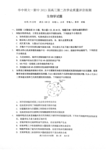 湖北省华中师范大学第一附属中学2022-2023学年高三第二次学业质量评价检测生物试题