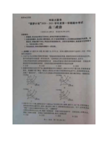 河南省驻马店市2020-2021学年高三上学期11校期中联考政治试题（图片版）