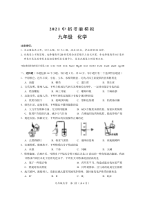 2021年河南省实验中学中招考前模拟化学试卷