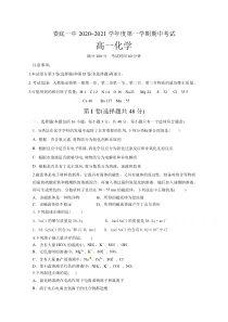 湖南省娄底市第一中学2020-2021学年高一上学期期中考试化学试题 含答案