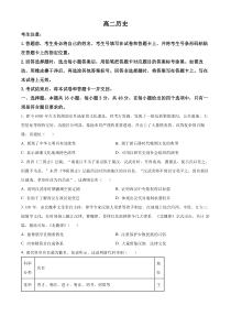 湖南省名校大联考2024-2025学年高二上学期10月月考历史试题 Word版含解析