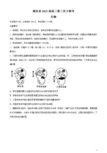 湖北省2021届高三下学期4月第三次大联考生物试题含答案