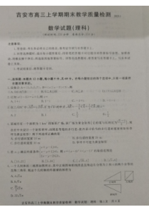 江西省吉安市2022-2023学年高三上学期期末质量检测数学（理）试题  PDF版