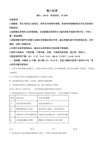 安徽省临泉田家炳实验中学2024-2025学年高三上学期11月期中考试 化学试题 Word版无答案