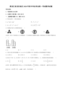 《黑龙江中考真题数学》黑龙江省龙东地区2020年中考数学试题(word版-含答案)