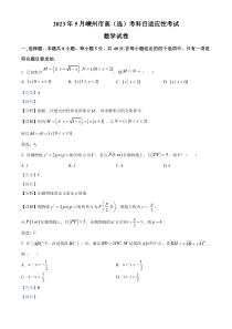 浙江省绍兴市嵊州市2023届高三下学期5月高考科目适应性考试数学试题  含解析