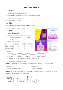 课题1常见的酸和碱-2022-2023学年九年级化学下册同步精品讲义（人教版）（原卷版）