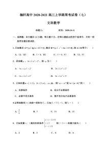 河南省罗山县楠杆高级中学2021届高三上学期第七次周考数学（文）试题含答案