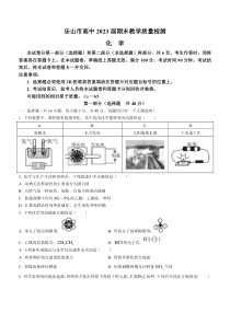 四川省乐山市2020-2021学年高一下学期期末考试化学试题 含答案