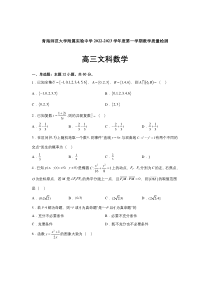 青海师范大学附属实验中学2023届高三上学期12月月考数学（文）试卷（含解析）