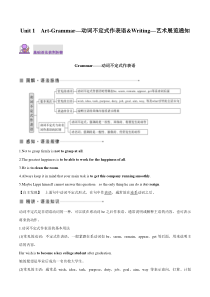 2022-2023学年高二英语 人教版2019选择性必修第三册 课后练习 Unit 1 Art-Grammar—动词不定式作表语&Writing—艺术展览通知 Word版含答案