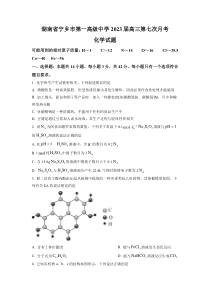 湖南省宁乡市第一高级中学2023届高三第七次月考化学试题（原卷版）