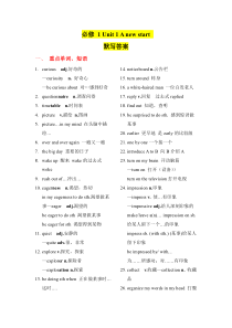 2022-2023学年高一英语词汇 短语 句子默写（外研版2019）Unit 1 A new start  Word版含答案