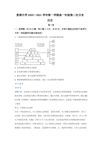 宁夏银川市贺兰县景博中学2020-2021学年高一上学期第二次月考历史试卷【精准解析】