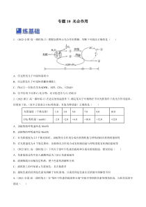 专题10 光合作用（练）-2023年高考生物一轮复习讲练测（新教材新高考）（原卷版）