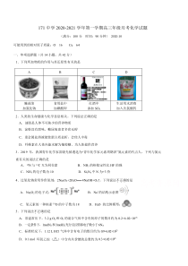 北京市171中学2021届高三上学期10月月考化学试题含答案