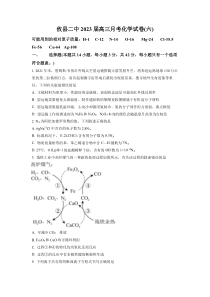 湖南省攸县第二中学2022-2023学年高三第六次月考化学试题（原卷版）