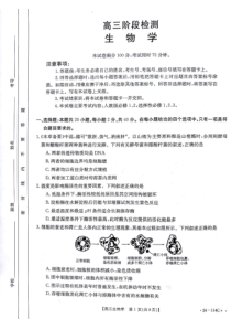 甘肃省白银市2023-2024学年高三上学期阶段检测 生物