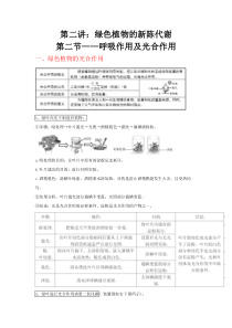 第二讲：第二节、呼吸作用及光合作用（原卷版）-中考科学一轮复习讲练教案（生物篇和地球、宇宙和空间科学）