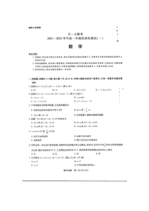 河南省天一大联考2021-2022学年高一上学期阶段性测试（一） 数学