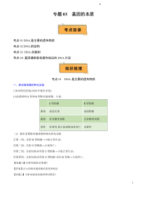 2024年高中生物学业水平考试必备考点归纳 专题03 基因的本质