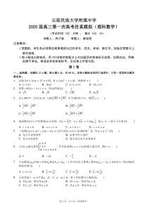 云南民族大学附属中学2020届高三第一次高考仿真模拟数学（理）试题（PDF可编辑版）