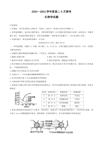 山东省百师联盟2023-2024学年高二下学期期末联考生物试题 Word版含解析